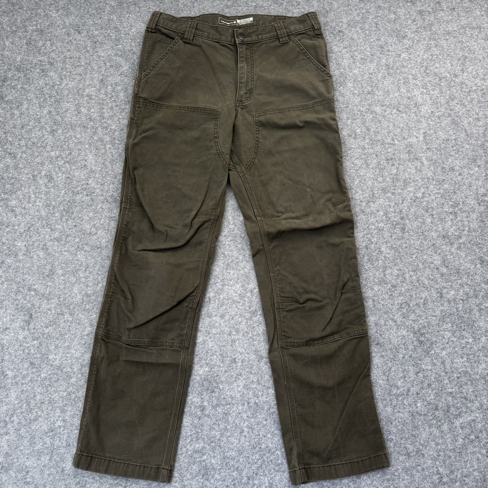 Carhartt Double Knee Work Pants Mens 32x32 Green Relaxed Fit Carpenter